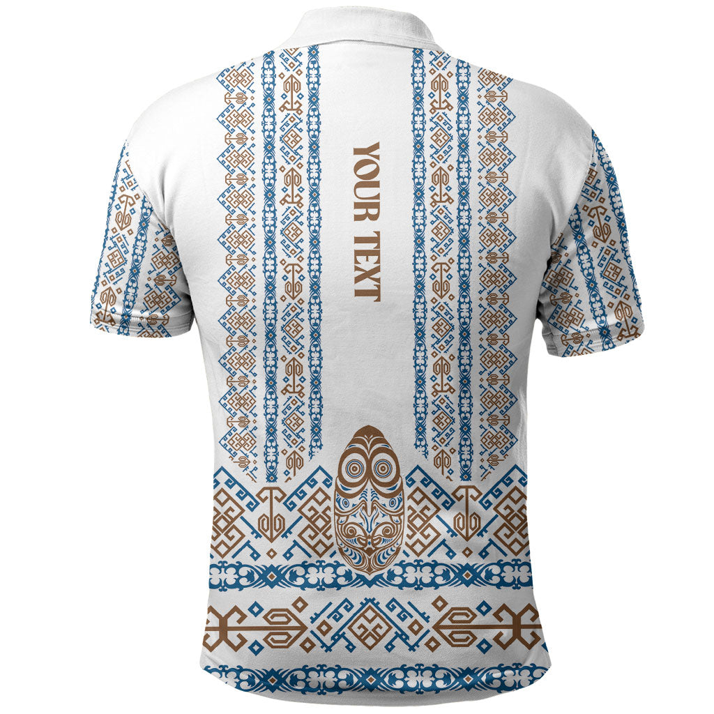 Personalised Papua New Guinea Bird Ethnic Polo Shirt Papuan Batik Inspired Pattern