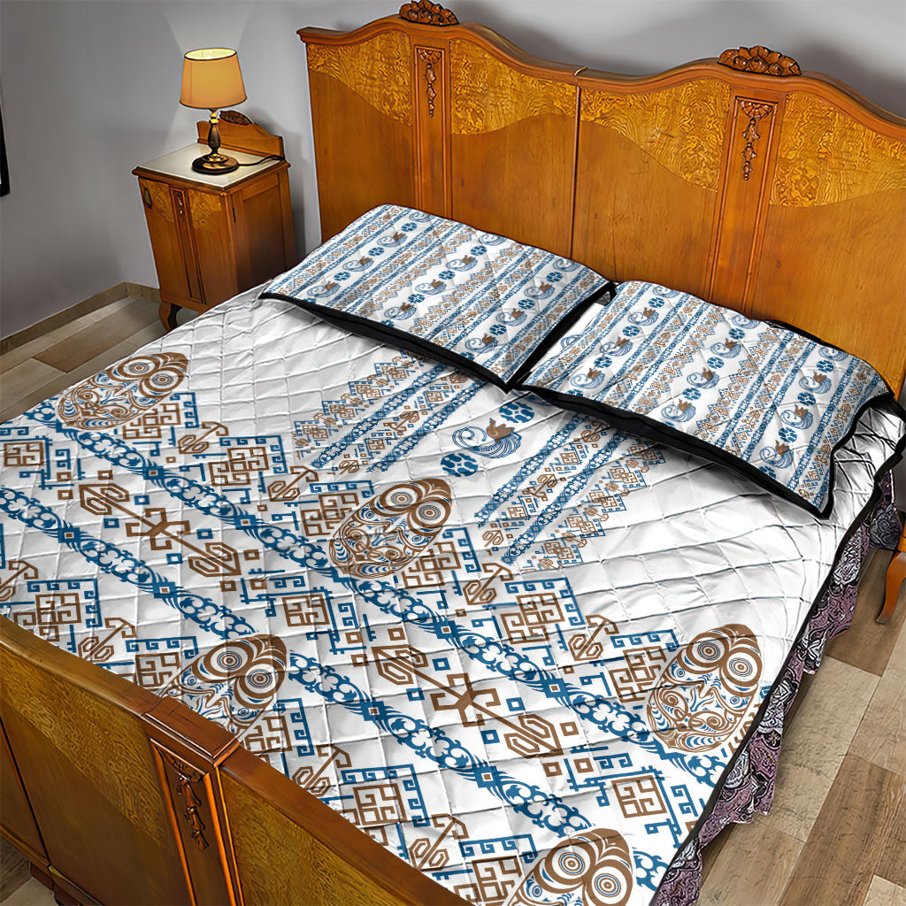 Papua New Guinea Bird Ethnic Quilt Bed Set Papuan Batik Inspired Pattern