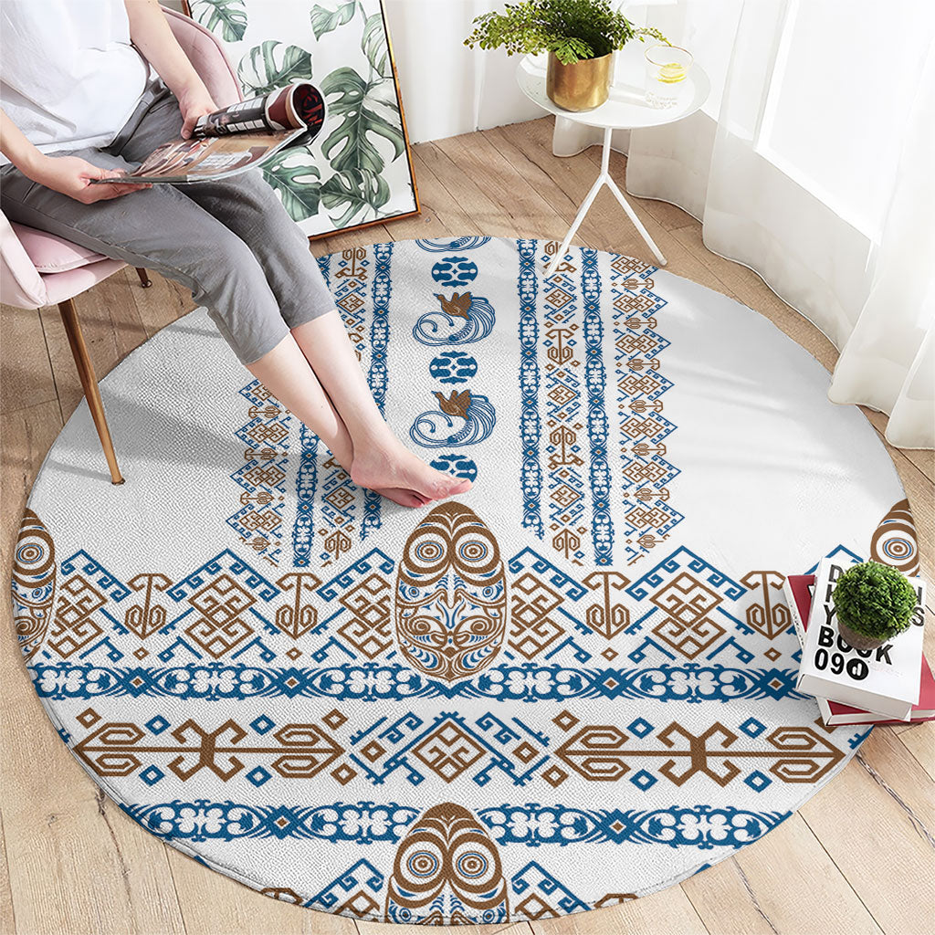 Papua New Guinea Bird Ethnic Round Carpet Papuan Batik Inspired Pattern
