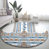 Papua New Guinea Bird Ethnic Round Carpet Papuan Batik Inspired Pattern