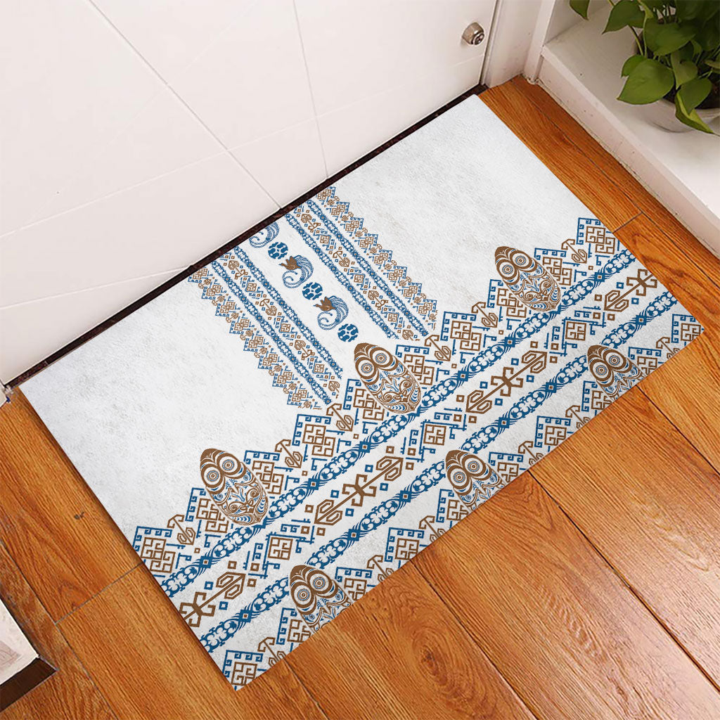 Papua New Guinea Bird Ethnic Rubber Doormat Papuan Batik Inspired Pattern