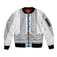 Personalised Papua New Guinea Bird Ethnic Sleeve Zip Bomber Jacket Papuan Batik Inspired Pattern