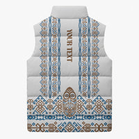 Personalised Papua New Guinea Bird Ethnic Sleeveless Puffer Jacket Papuan Batik Inspired Pattern