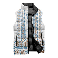Personalised Papua New Guinea Bird Ethnic Sleeveless Puffer Jacket Papuan Batik Inspired Pattern