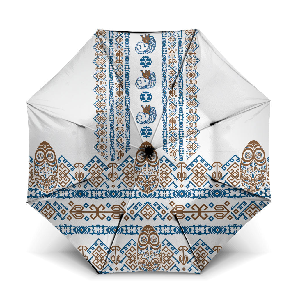 Papua New Guinea Bird Ethnic Umbrella Papuan Batik Inspired Pattern