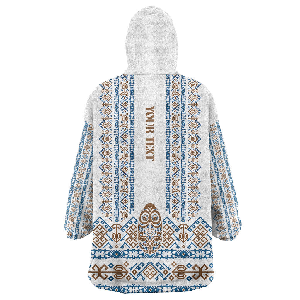 Personalised Papua New Guinea Bird Ethnic Wearable Blanket Hoodie Papuan Batik Inspired Pattern