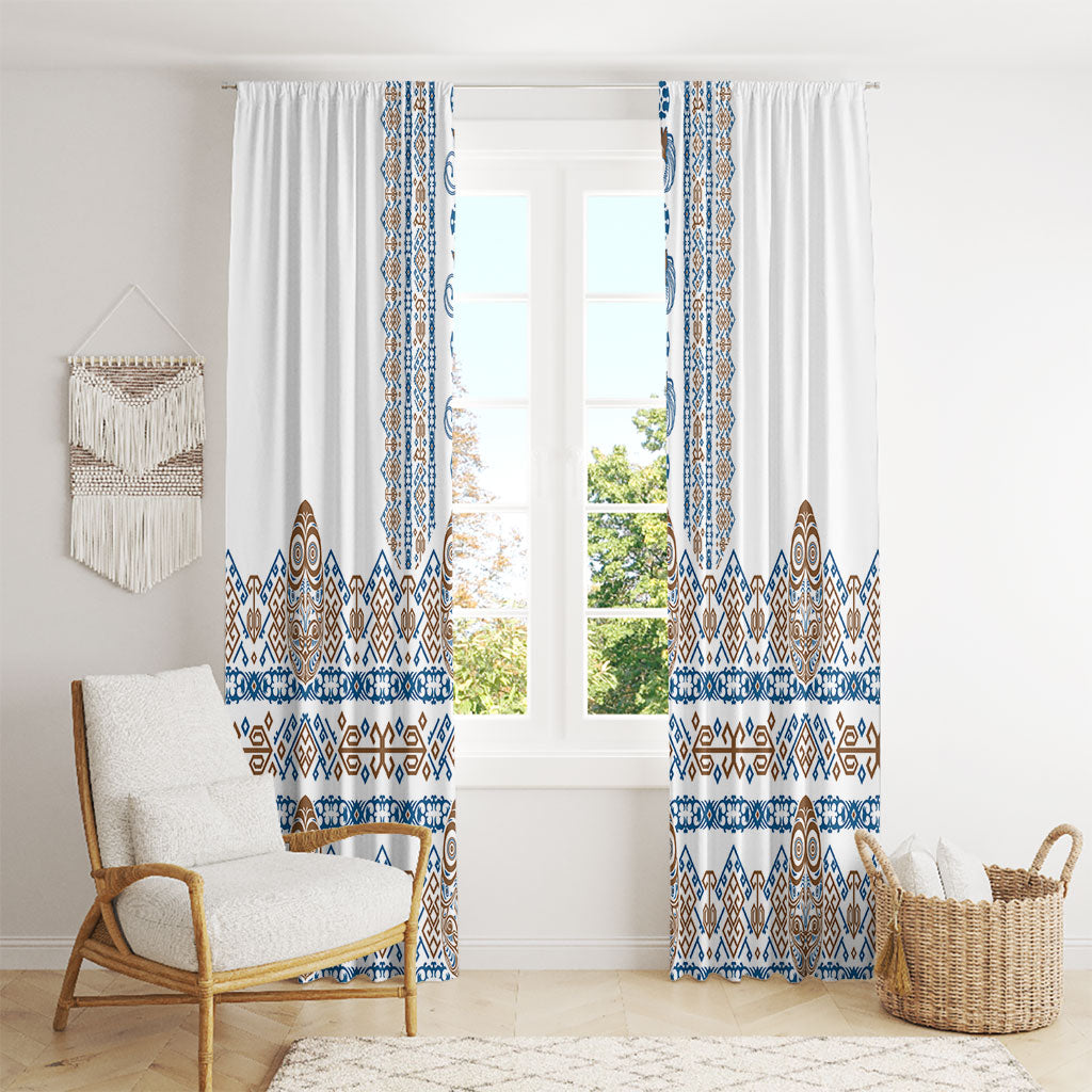 Papua New Guinea Bird Ethnic Window Curtain Papuan Batik Inspired Pattern