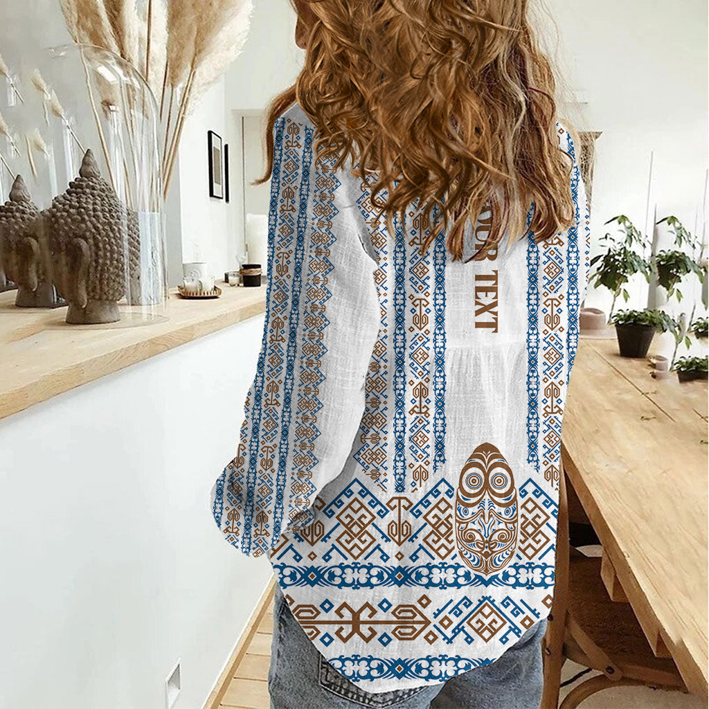 Personalised Papua New Guinea Bird Ethnic Women Casual Shirt Papuan Batik Inspired Pattern