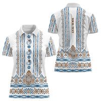 Personalised Papua New Guinea Bird Ethnic Women Polo Shirt Papuan Batik Inspired Pattern