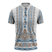 Personalised Papua New Guinea Bird Ethnic Zipper Polo Shirt Papuan Batik Inspired Pattern