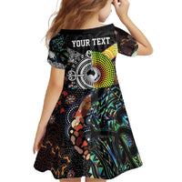 Personalised New Zealand and Australia Family Matching Long Sleeve Bodycon Dress and Hawaiian Shirt Maori Mix Aboriginal Art Style LT9 - Polynesian Pride