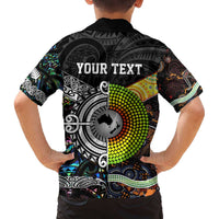 Personalised New Zealand and Australia Family Matching Off Shoulder Short Dress and Hawaiian Shirt Maori Mix Aboriginal Art Style LT9 - Polynesian Pride