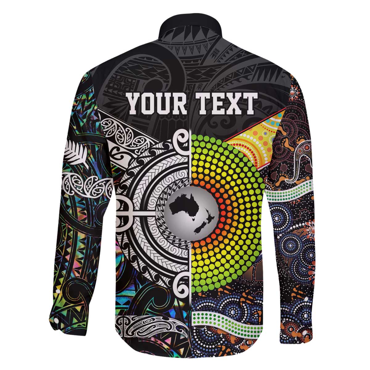 Personalised New Zealand and Australia Family Matching Off Shoulder Short Dress and Hawaiian Shirt Maori Mix Aboriginal Art Style LT9 - Polynesian Pride