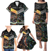 Personalised New Zealand and Australia Family Matching Puletasi and Hawaiian Shirt Maori Mix Aboriginal Art Style LT9 - Polynesian Pride