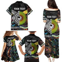 Personalised New Zealand and Australia Family Matching Puletasi and Hawaiian Shirt Maori Mix Aboriginal Art Style LT9 - Polynesian Pride