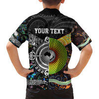 Personalised New Zealand and Australia Family Matching Short Sleeve Bodycon Dress and Hawaiian Shirt Maori Mix Aboriginal Art Style LT9 - Polynesian Pride
