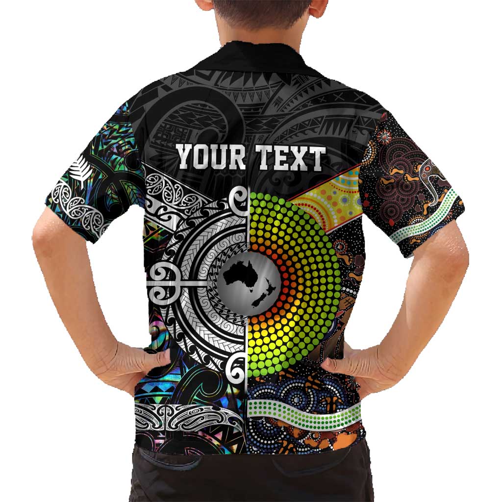 Personalised New Zealand and Australia Family Matching Tank Maxi Dress and Hawaiian Shirt Maori Mix Aboriginal Art Style LT9 - Polynesian Pride