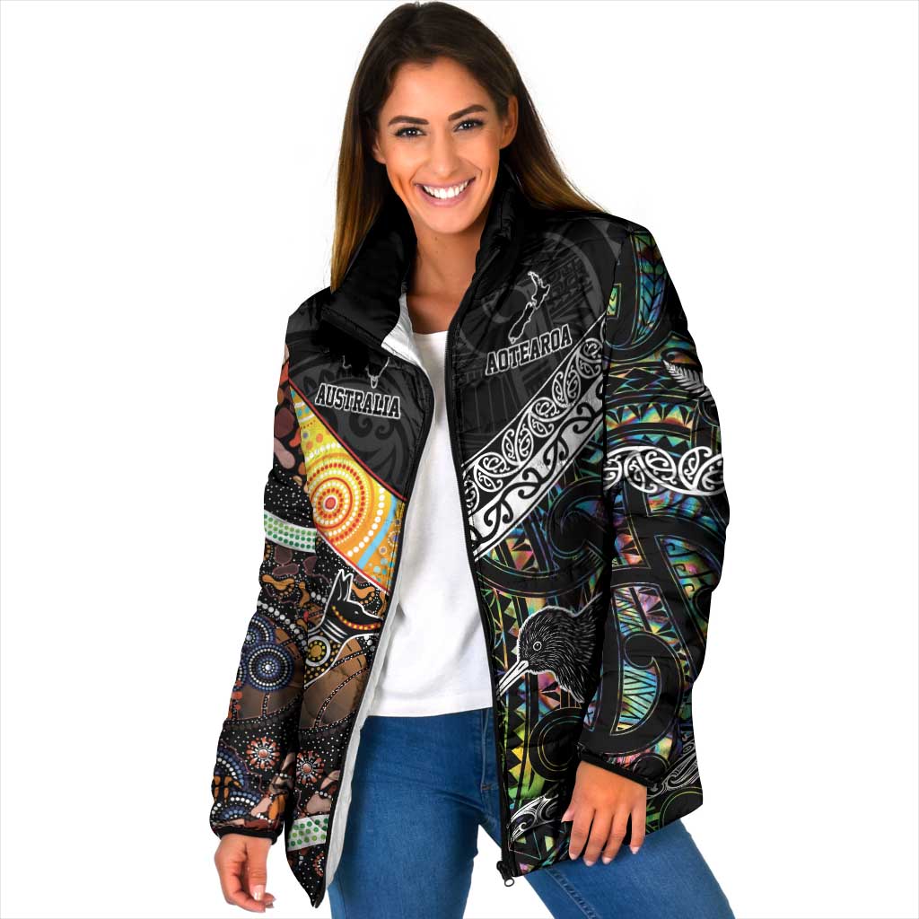 Australia New Zealand Personalised Padded Jacket Maori Aboriginal Art Style - Polynesian Pride