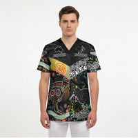 Australia New Zealand Personalised Scrub Top Maori Aboriginal Art Style - Polynesian Pride