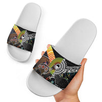 Australia New Zealand Personalised Slide Sandals Maori Aboriginal Art Style LT9 - Polynesian Pride