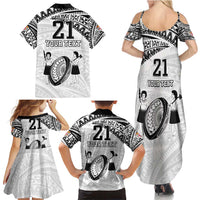 Custom Fiji Rugby Pacific Family Matching Summer Maxi Dress and Hawaiian Shirt Polynesian Palm Tattoo LT9 - Polynesian Pride