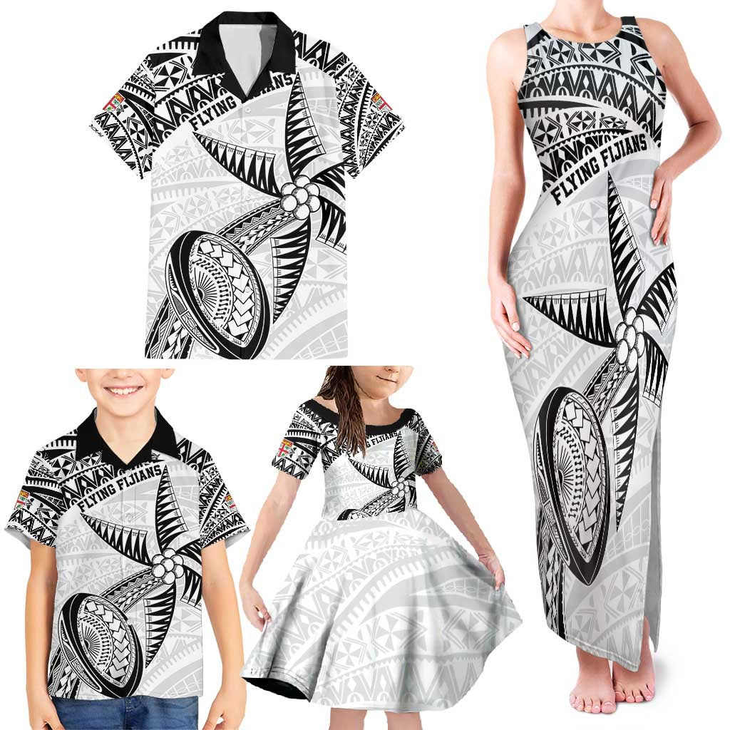 Custom Fiji Rugby Pacific Family Matching Tank Maxi Dress and Hawaiian Shirt Polynesian Palm Tattoo LT9 - Polynesian Pride