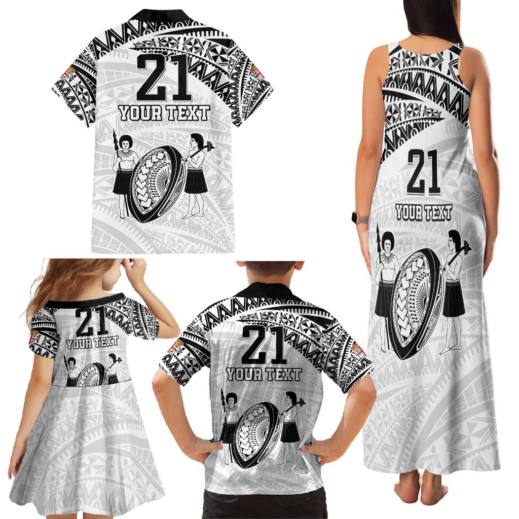 Custom Fiji Rugby Pacific Family Matching Tank Maxi Dress and Hawaiian Shirt Polynesian Palm Tattoo LT9 - Polynesian Pride