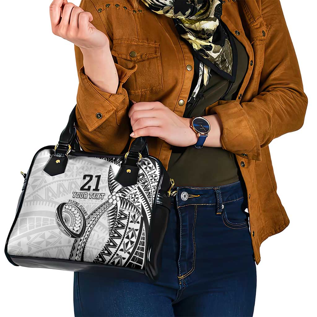 Custom Fiji Rugby Pacific Shoulder Handbag Polynesian Palm Tattoo