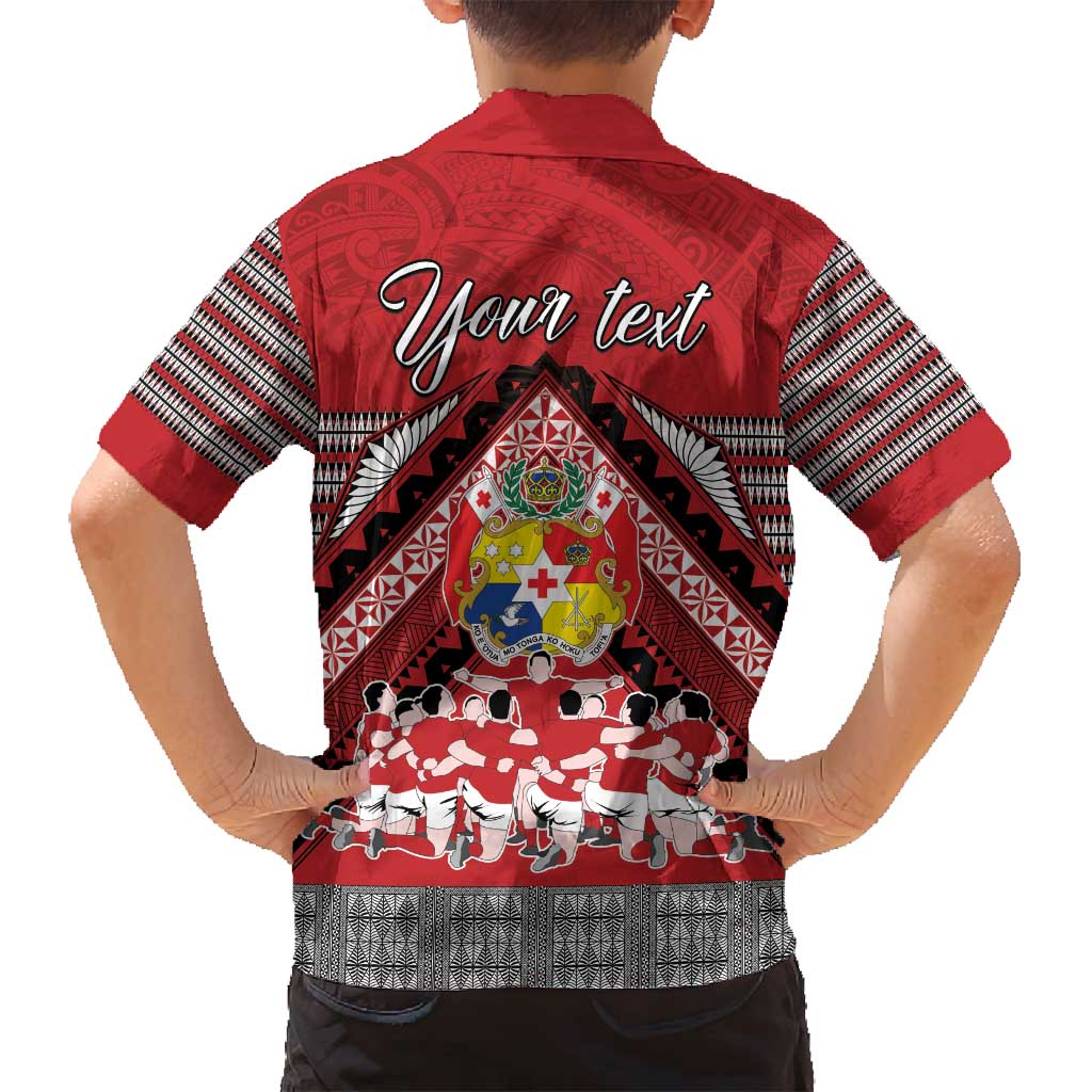 Personalised Tonga Rugby Pacific Family Matching Long Sleeve Bodycon Dress and Hawaiian Shirt Ikale Tahi Sipi Tau LT9 - Polynesian Pride