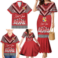 Personalised Tonga Rugby Pacific Family Matching Mermaid Dress and Hawaiian Shirt Ikale Tahi Sipi Tau LT9 - Polynesian Pride
