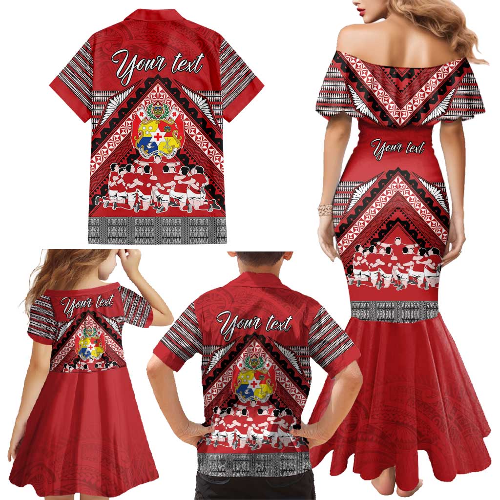Personalised Tonga Rugby Pacific Family Matching Mermaid Dress and Hawaiian Shirt Ikale Tahi Sipi Tau LT9 - Polynesian Pride