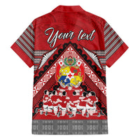 Personalised Tonga Rugby Pacific Family Matching Off The Shoulder Long Sleeve Dress and Hawaiian Shirt Ikale Tahi Sipi Tau LT9 - Polynesian Pride