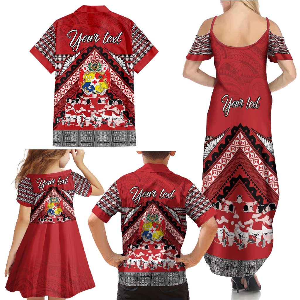 Personalised Tonga Rugby Pacific Family Matching Summer Maxi Dress and Hawaiian Shirt Ikale Tahi Sipi Tau LT9 - Polynesian Pride