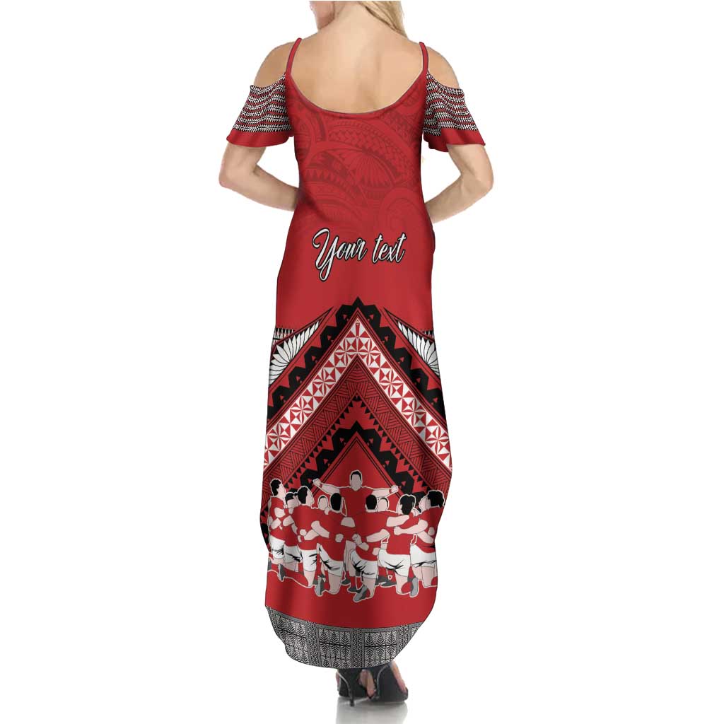 Personalised Tonga Rugby Pacific Family Matching Summer Maxi Dress and Hawaiian Shirt Ikale Tahi Sipi Tau LT9 - Polynesian Pride