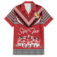Personalised Tonga Rugby Pacific Family Matching Tank Maxi Dress and Hawaiian Shirt Ikale Tahi Sipi Tau LT9 Dad's Shirt - Short Sleeve Red - Polynesian Pride