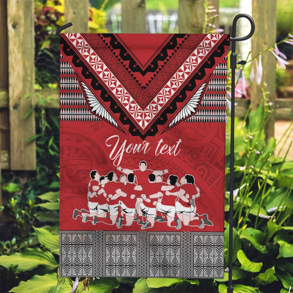 Personalised Tonga Rugby Pacific Garden Flag Ikale Tahi Sipi Tau