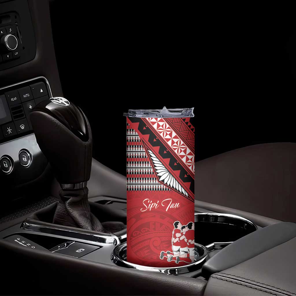 Personalised Tonga Rugby Pacific Skinny Tumbler Ikale Tahi Sipi Tau