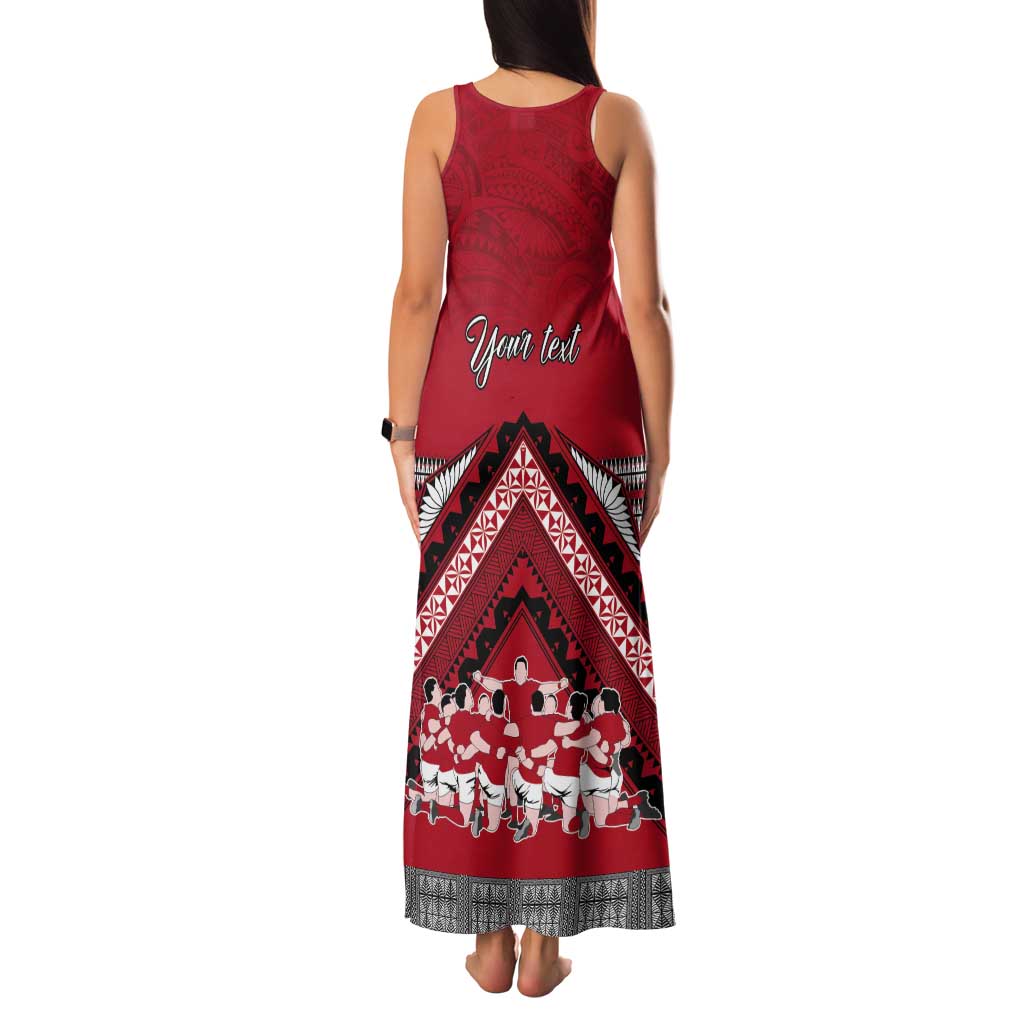 Personalised Tonga Rugby Pacific Tank Maxi Dress Ikale Tahi Sipi Tau