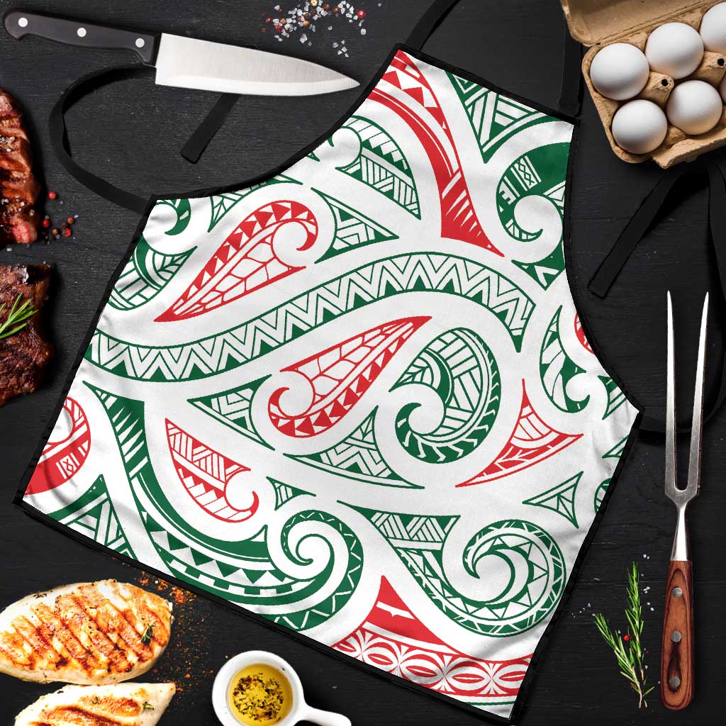 New Zealand Kowhaiwhai Christmas Apron Traditional Maori Koru Pattern - Polynesian Pride