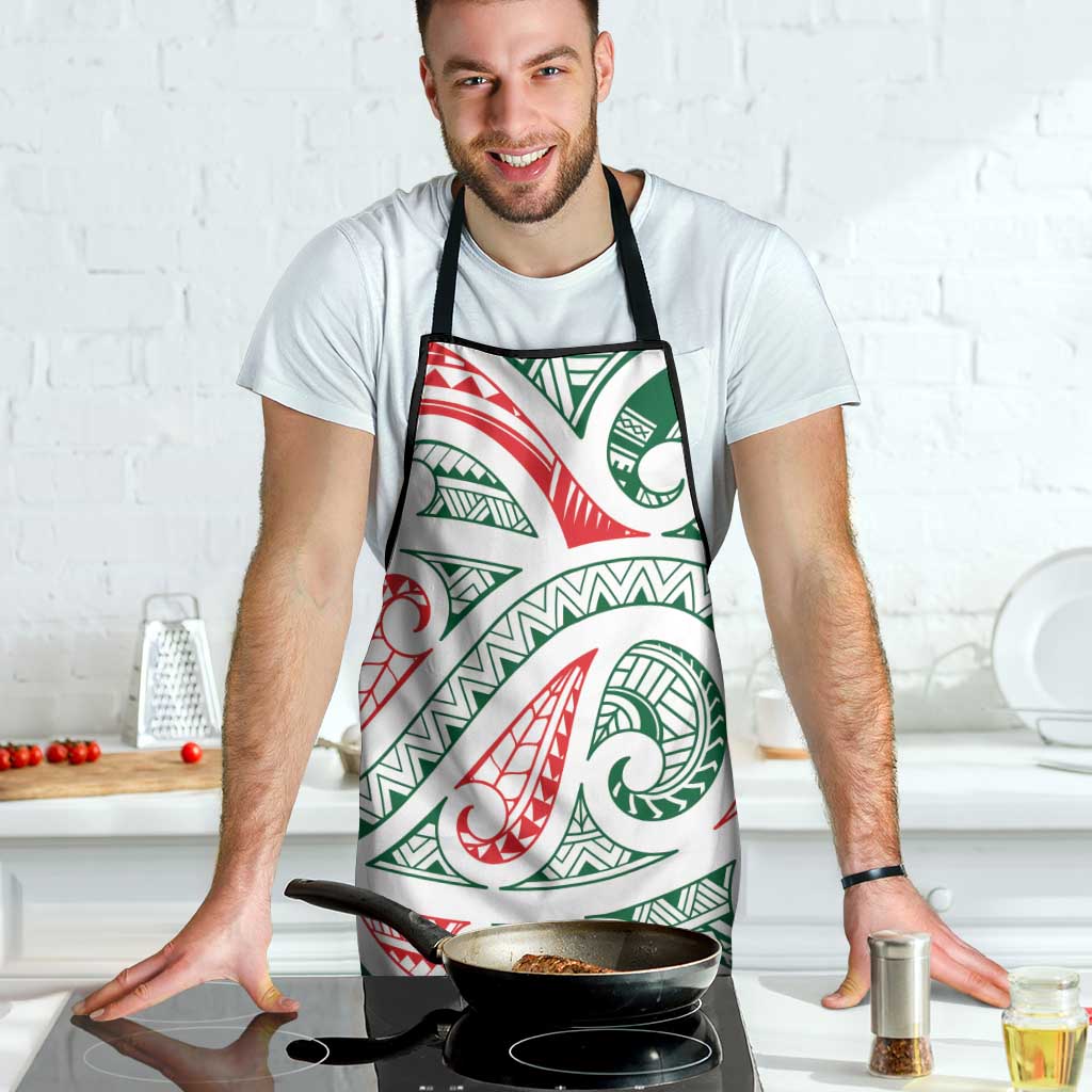 New Zealand Kowhaiwhai Christmas Apron Traditional Maori Koru Pattern - Polynesian Pride