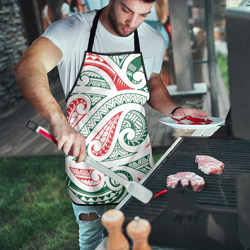 New Zealand Kowhaiwhai Christmas Apron Traditional Maori Koru Pattern - Polynesian Pride