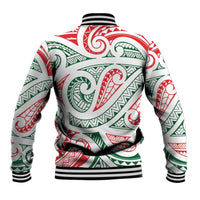 New Zealand Kowhaiwhai Christmas Baseball Jacket Traditional Maori Koru Pattern - Polynesian Pride