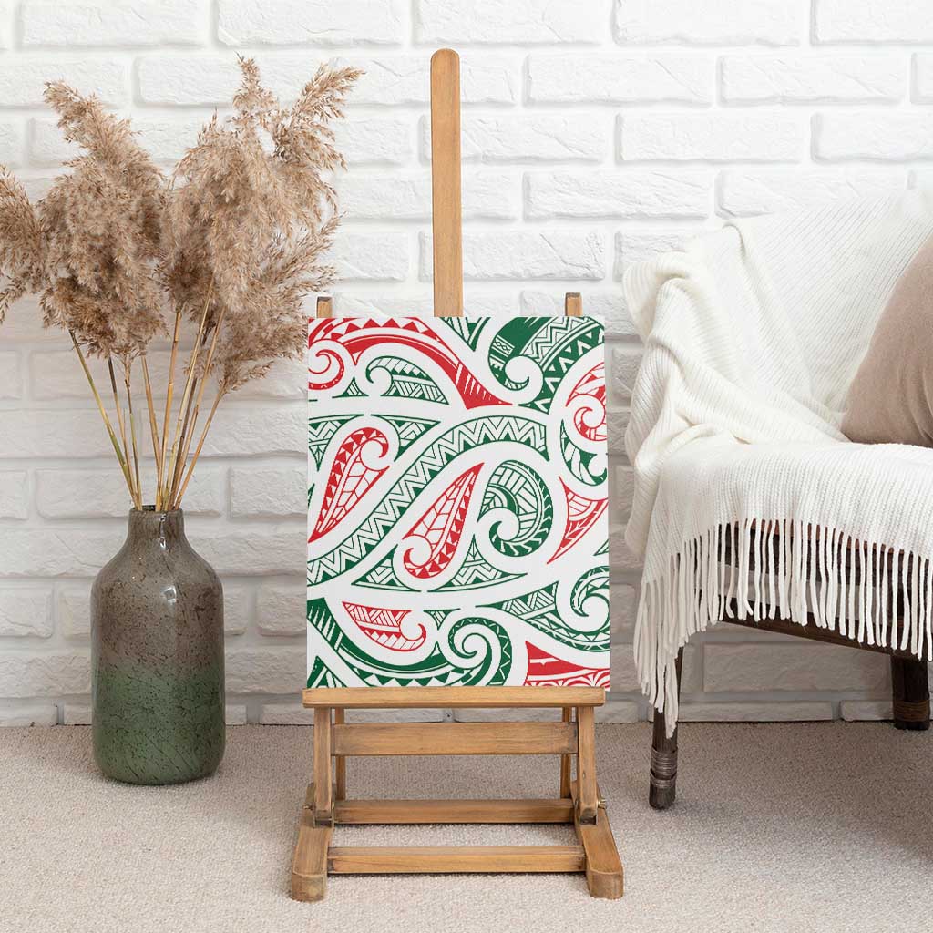 New Zealand Kowhaiwhai Christmas Canvas Wall Art Traditional Maori Koru Pattern - Polynesian Pride
