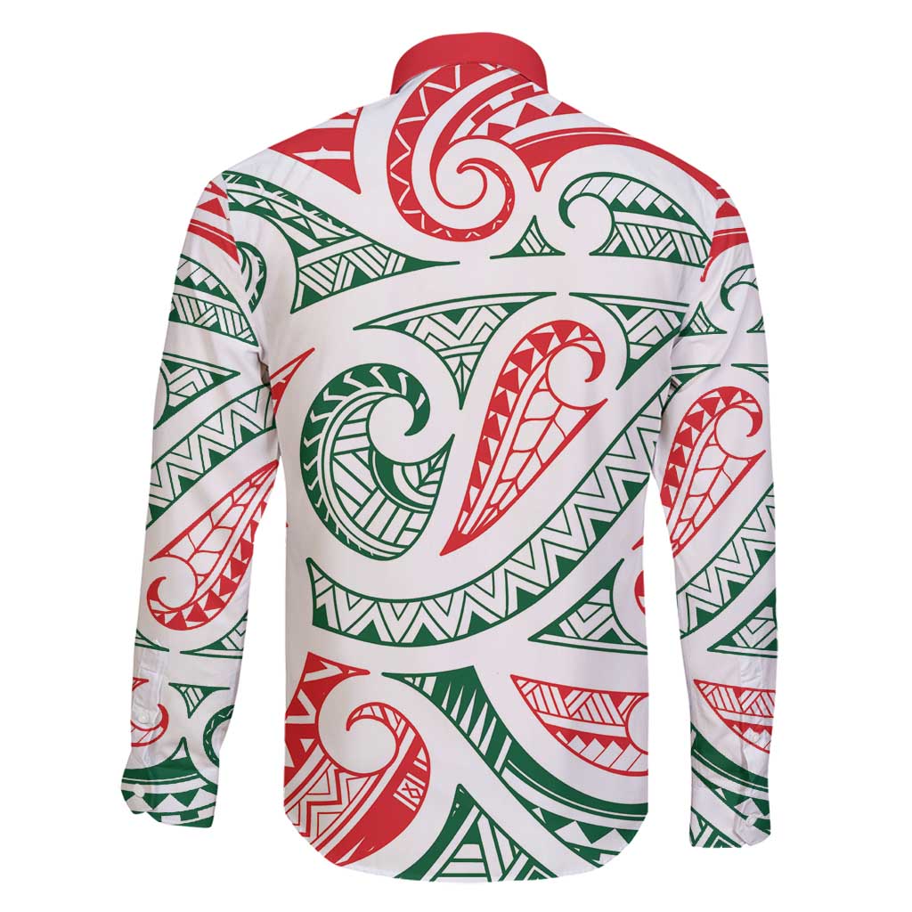New Zealand Kowhaiwhai Christmas Family Matching Long Sleeve Bodycon Dress and Hawaiian Shirt Traditional Maori Koru Pattern LT9 - Polynesian Pride