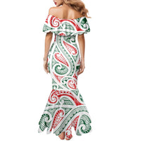 New Zealand Kowhaiwhai Christmas Family Matching Mermaid Dress and Hawaiian Shirt Traditional Maori Koru Pattern LT9 - Polynesian Pride