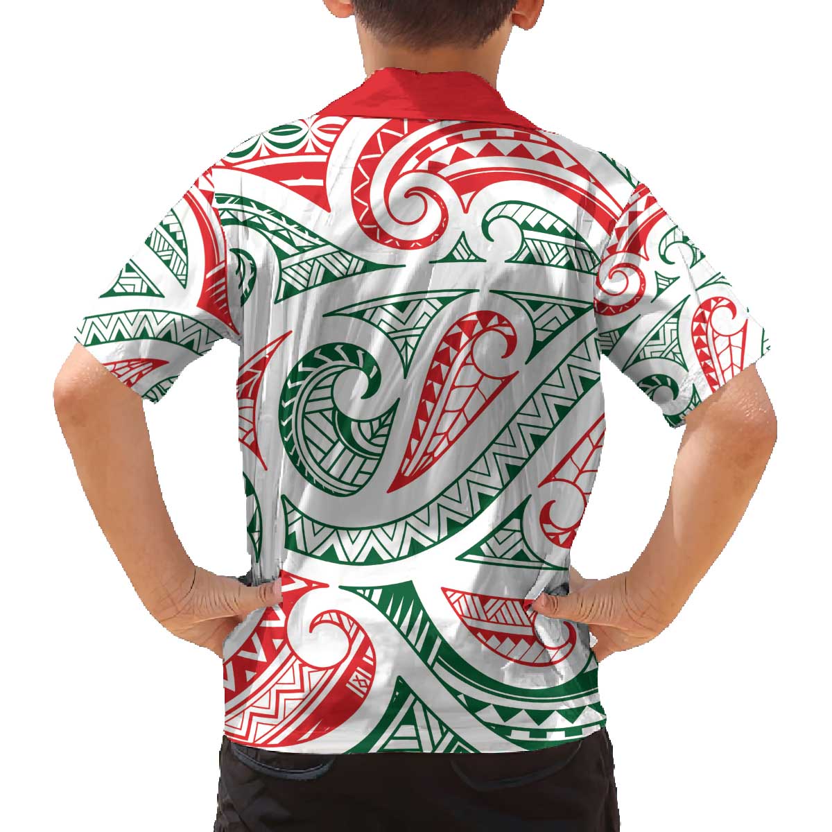 New Zealand Kowhaiwhai Christmas Family Matching Off The Shoulder Long Sleeve Dress and Hawaiian Shirt Traditional Maori Koru Pattern LT9 - Polynesian Pride