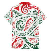 New Zealand Kowhaiwhai Christmas Family Matching Off The Shoulder Long Sleeve Dress and Hawaiian Shirt Traditional Maori Koru Pattern LT9 - Polynesian Pride