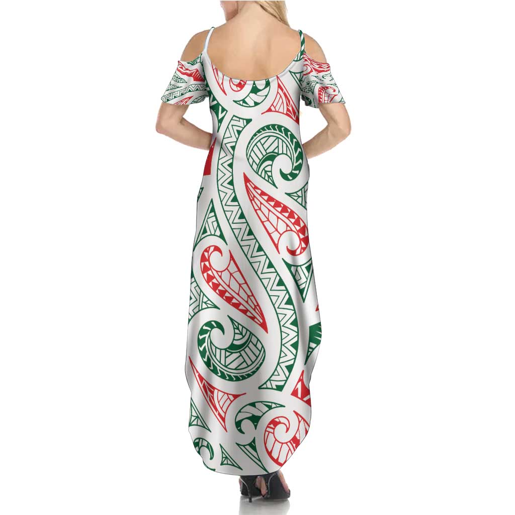 New Zealand Kowhaiwhai Christmas Family Matching Summer Maxi Dress and Hawaiian Shirt Traditional Maori Koru Pattern LT9 - Polynesian Pride