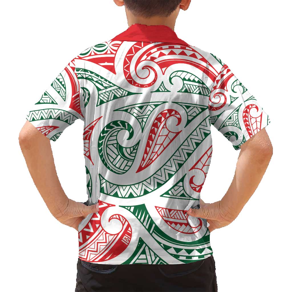 New Zealand Kowhaiwhai Christmas Family Matching Tank Maxi Dress and Hawaiian Shirt Traditional Maori Koru Pattern LT9 - Polynesian Pride