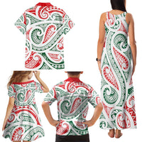 New Zealand Kowhaiwhai Christmas Family Matching Tank Maxi Dress and Hawaiian Shirt Traditional Maori Koru Pattern LT9 - Polynesian Pride